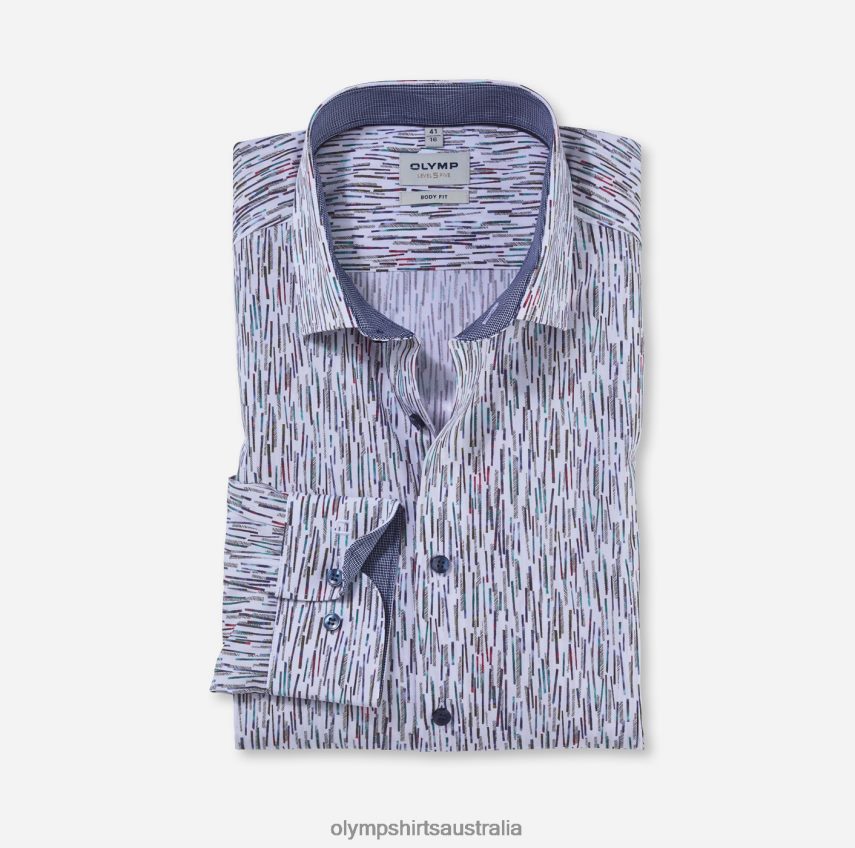 Clothing AU OLYMP Level Five Body Fit, Business Shirt, Modern Kent, Emerald T8882J714