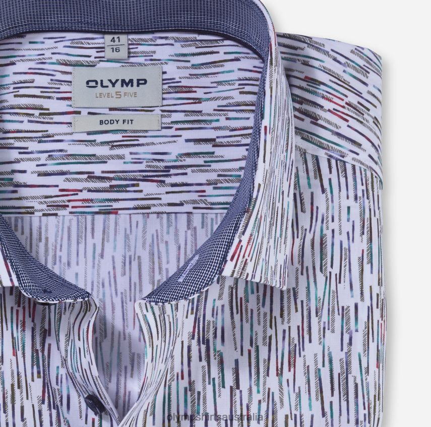 Clothing AU OLYMP Level Five Body Fit, Business Shirt, Modern Kent, Emerald T8882J714