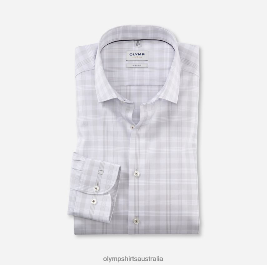 Clothing AU OLYMP Level Five Body Fit, Business Shirt, Modern Kent, Light Grey T8882J452