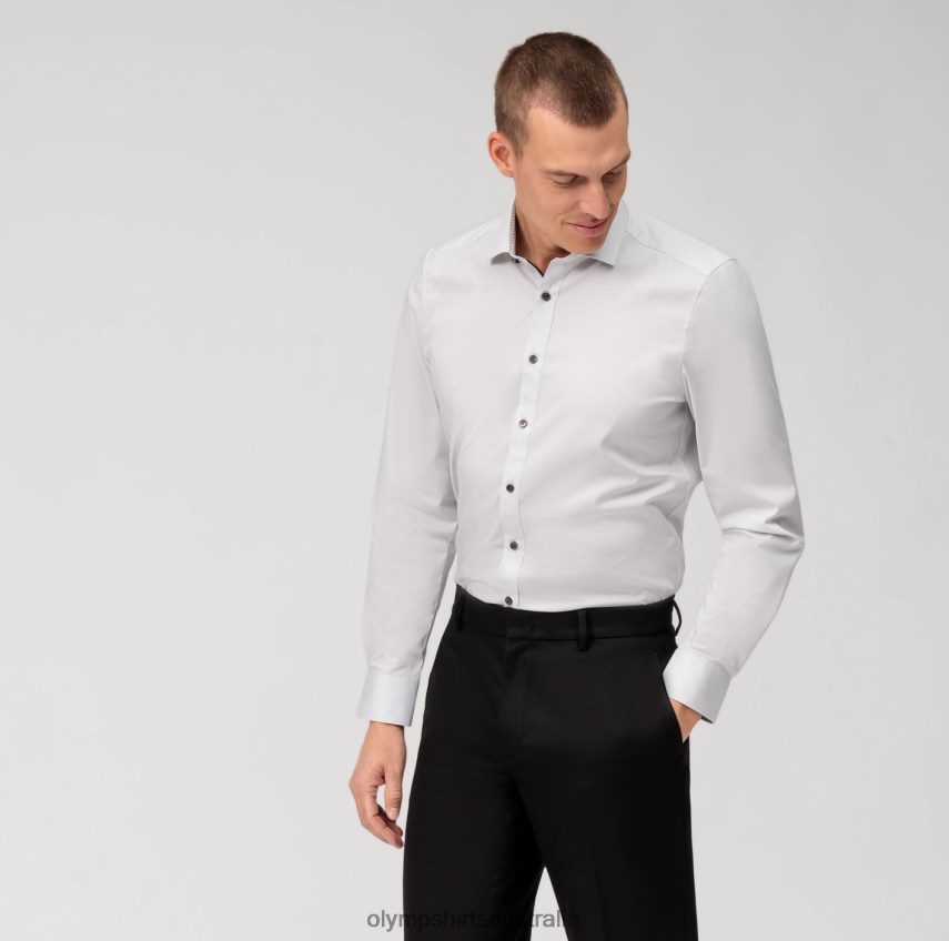 Clothing AU OLYMP Level Five Body Fit, Business Shirt, Modern Kent, Light Grey T8882J526