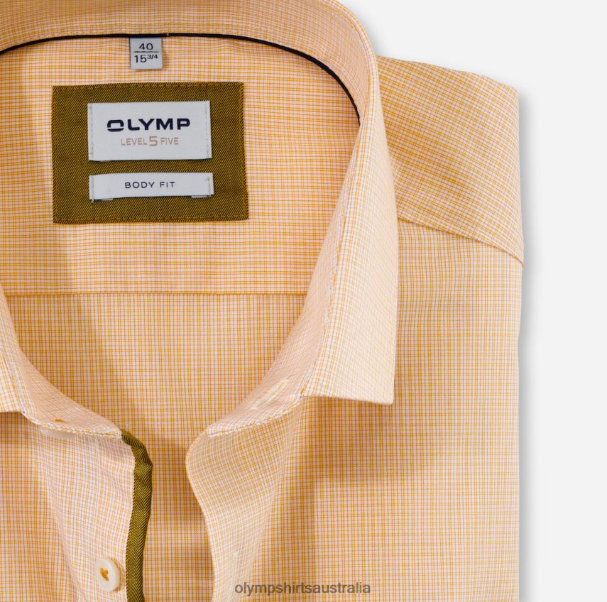 Clothing AU OLYMP Level Five Body Fit, Business Shirt, Modern Kent, Maize T8882J797