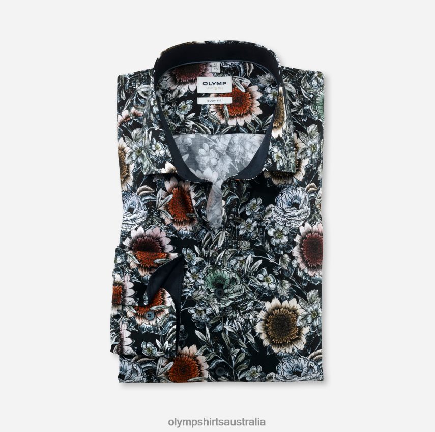 Clothing AU OLYMP Level Five Body Fit, Business Shirt, Modern Kent, Marine T8882J646