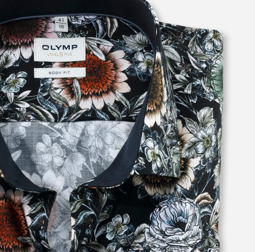 Clothing AU OLYMP Level Five Body Fit, Business Shirt, Modern Kent, Marine T8882J646