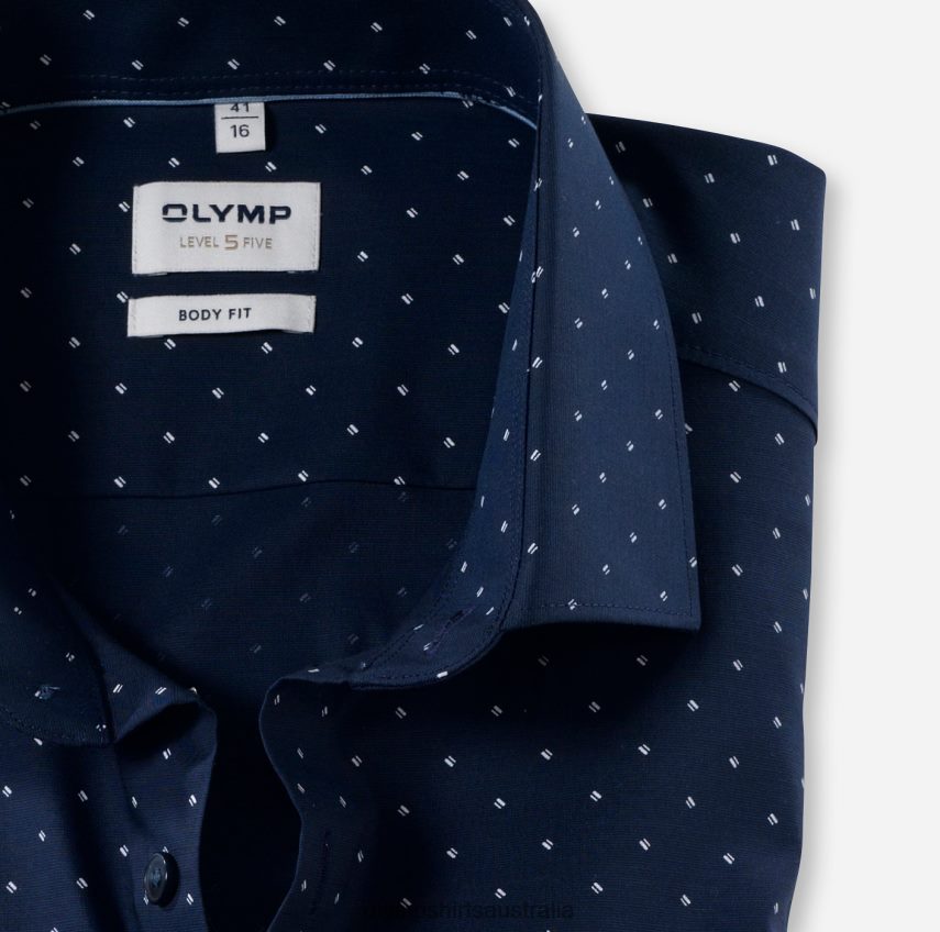 Clothing AU OLYMP Level Five Body Fit, Business Shirt, Modern Kent, Marine T8882J692