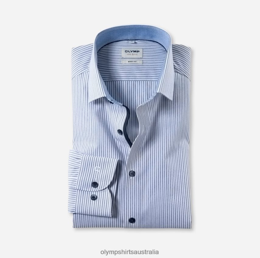 Clothing AU OLYMP Level Five Body Fit, Business Shirt, Modern Kent, Marine T8882J758
