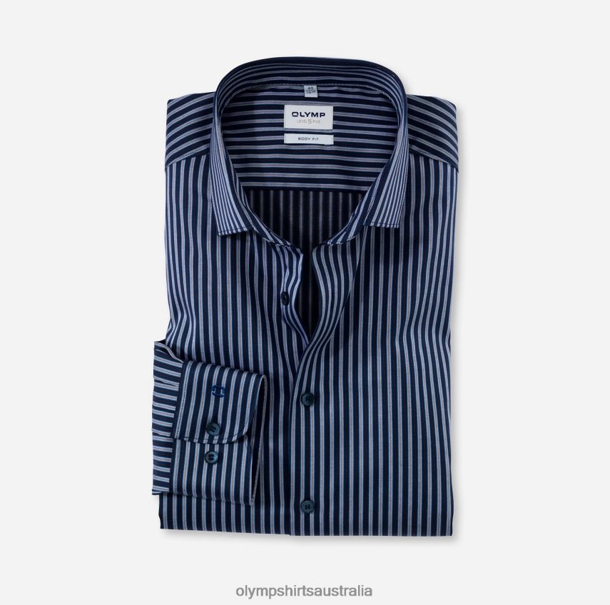Clothing AU OLYMP Level Five Body Fit, Business Shirt, Modern Kent, Marine T8882J823