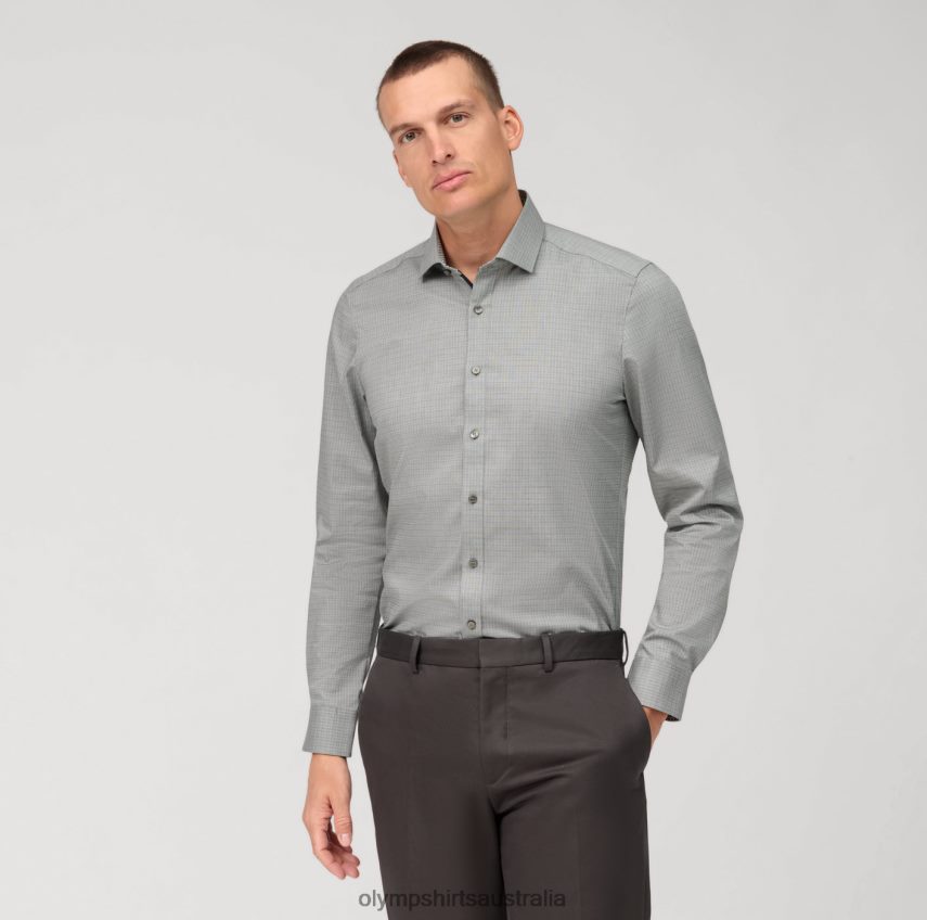 Clothing AU OLYMP Level Five Body Fit, Business Shirt, Modern Kent, Olive T8882J462