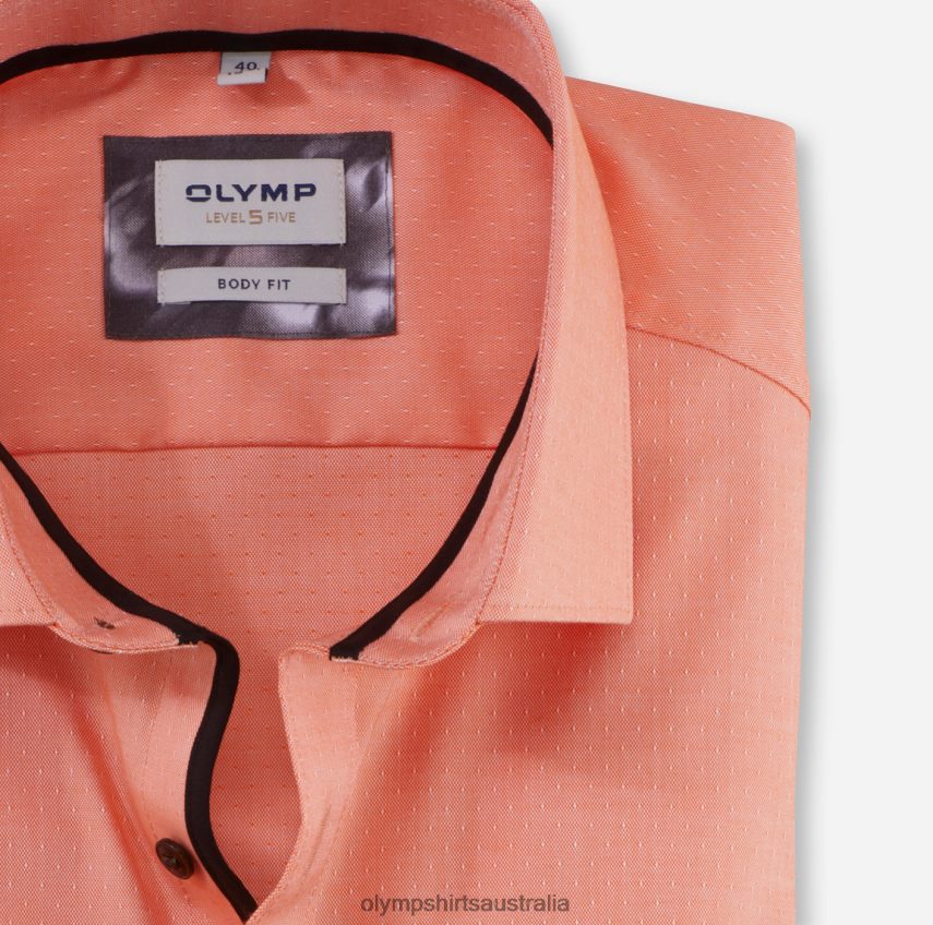 Clothing AU OLYMP Level Five Body Fit, Business Shirt, Modern Kent, Orange T8882J362