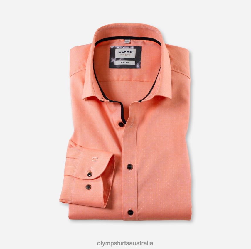Clothing AU OLYMP Level Five Body Fit, Business Shirt, Modern Kent, Orange T8882J590