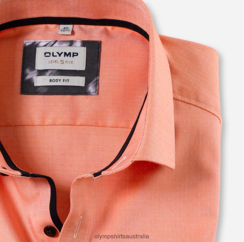 Clothing AU OLYMP Level Five Body Fit, Business Shirt, Modern Kent, Orange T8882J590