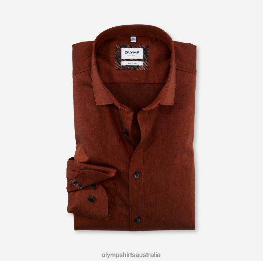 Clothing AU OLYMP Level Five Body Fit, Business Shirt, Modern Kent, Red Orange T8882J801