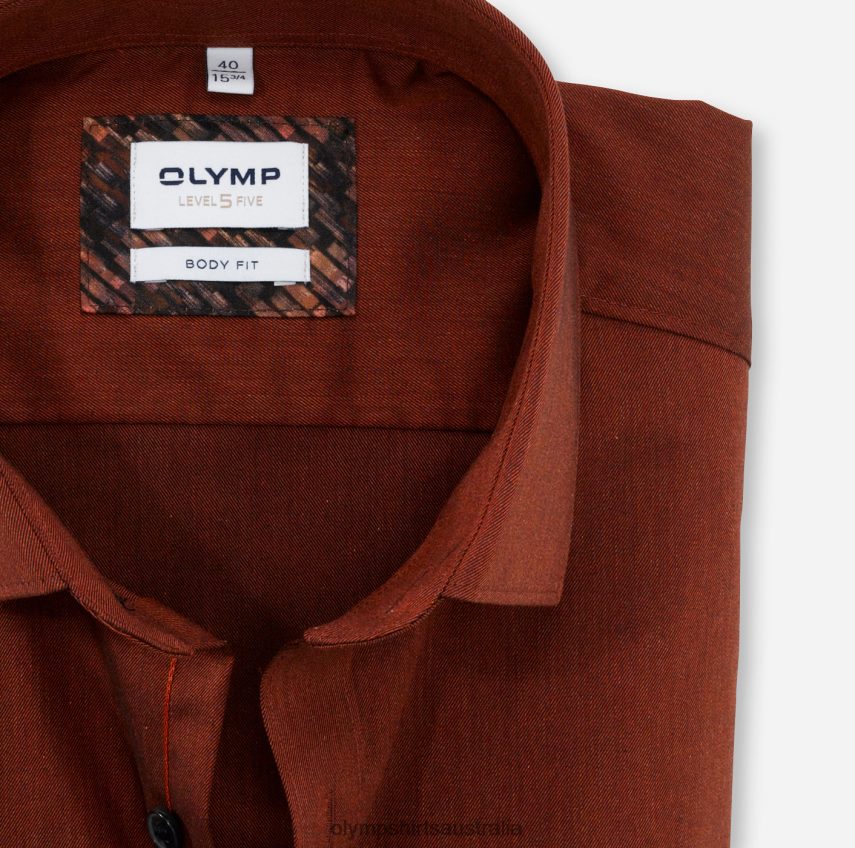 Clothing AU OLYMP Level Five Body Fit, Business Shirt, Modern Kent, Red Orange T8882J801
