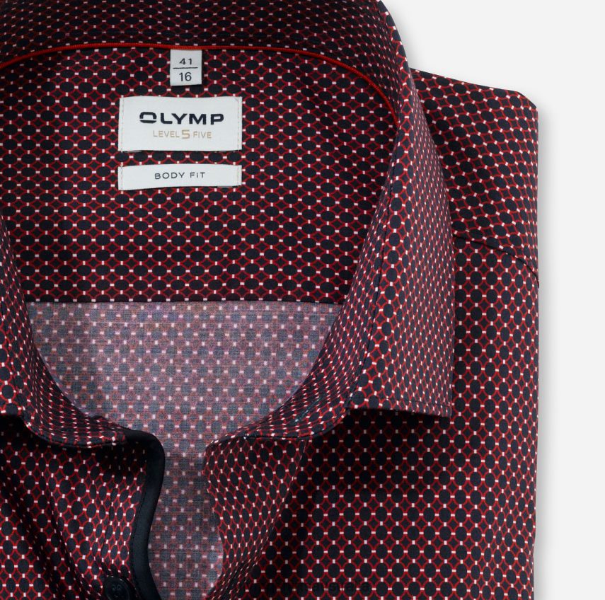 Clothing AU OLYMP Level Five Body Fit, Business Shirt, Modern Kent, Red T8882J759