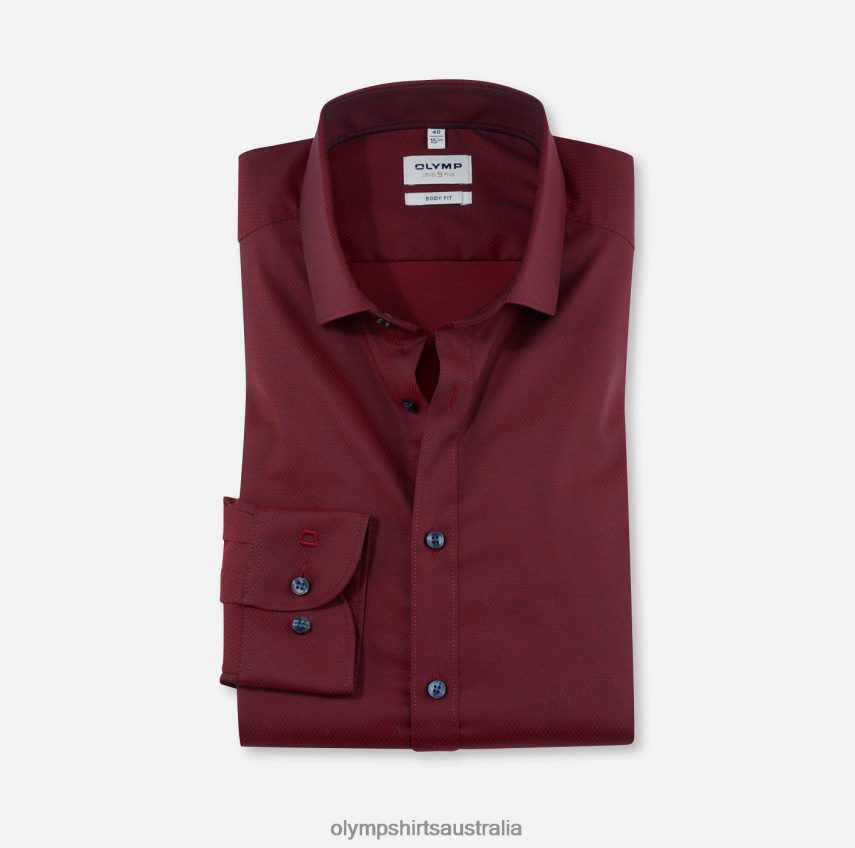 Clothing AU OLYMP Level Five Body Fit, Business Shirt, Modern Kent, Red T8882J763