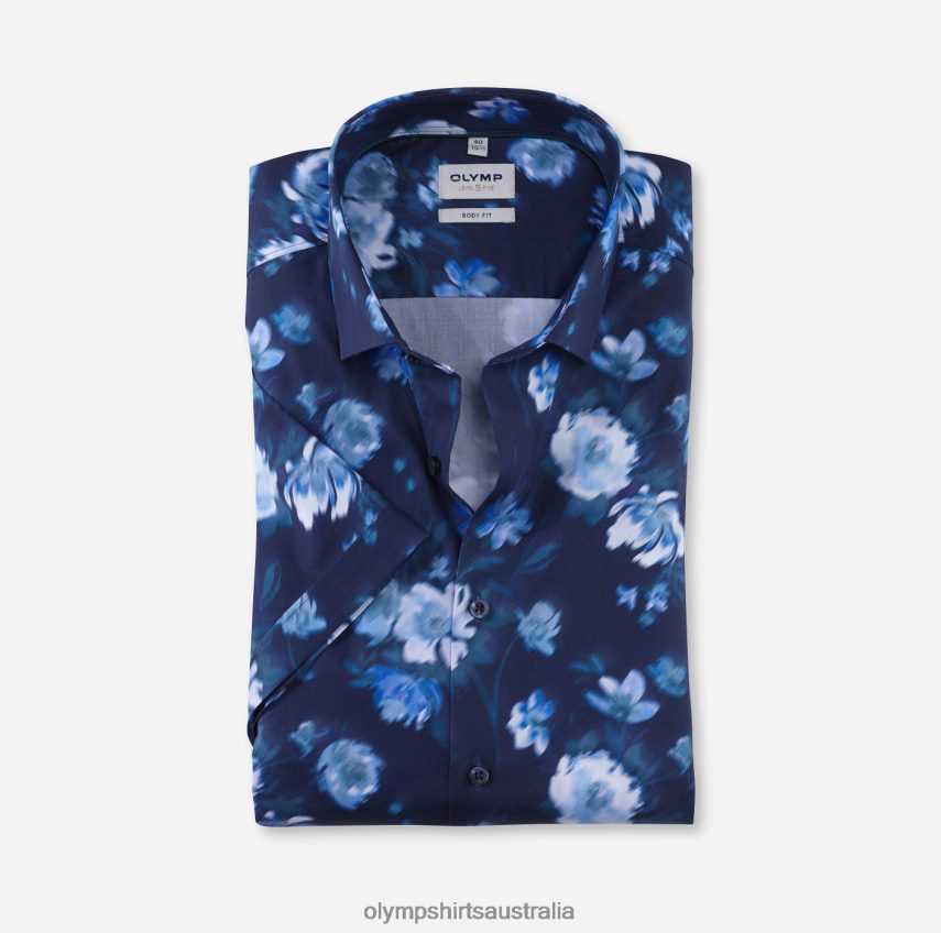 Clothing AU OLYMP Level Five Body Fit, Business Shirt, Modern Kent, Smoke Blue T8882J366