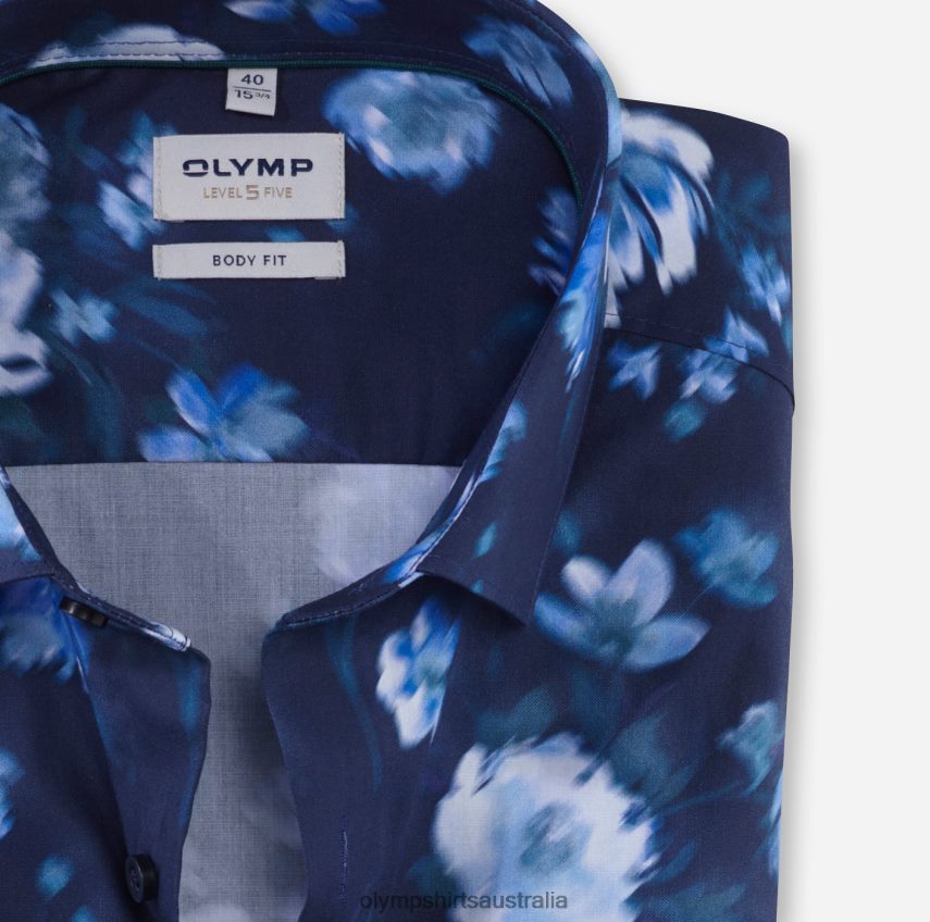 Clothing AU OLYMP Level Five Body Fit, Business Shirt, Modern Kent, Smoke Blue T8882J366