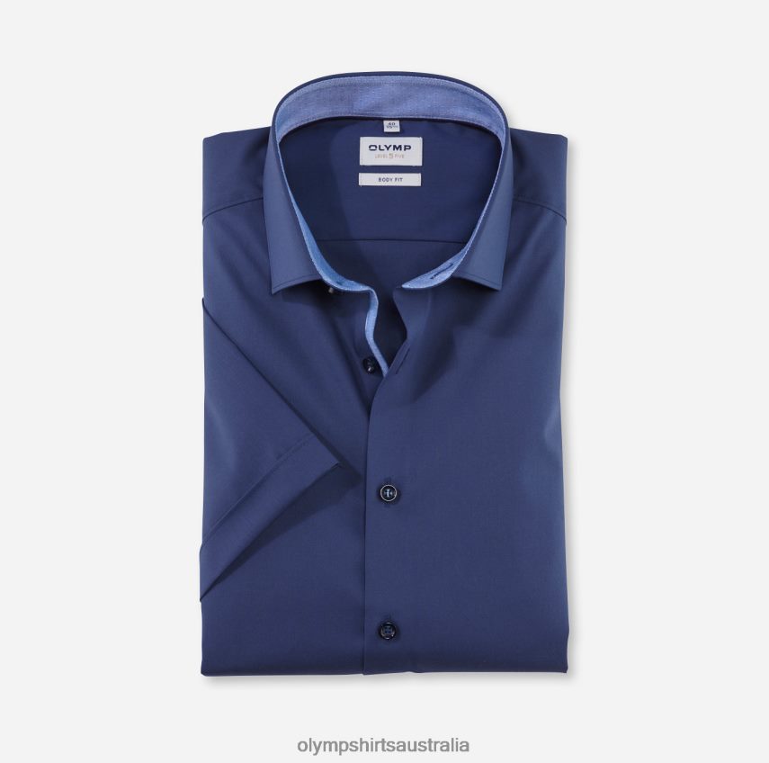 Clothing AU OLYMP Level Five Body Fit, Business Shirt, Modern Kent, Smoke Blue T8882J538