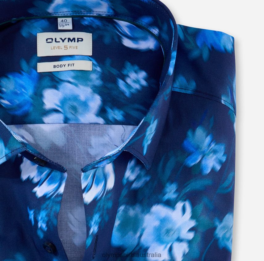 Clothing AU OLYMP Level Five Body Fit, Business Shirt, Modern Kent, Smoke Blue T8882J767