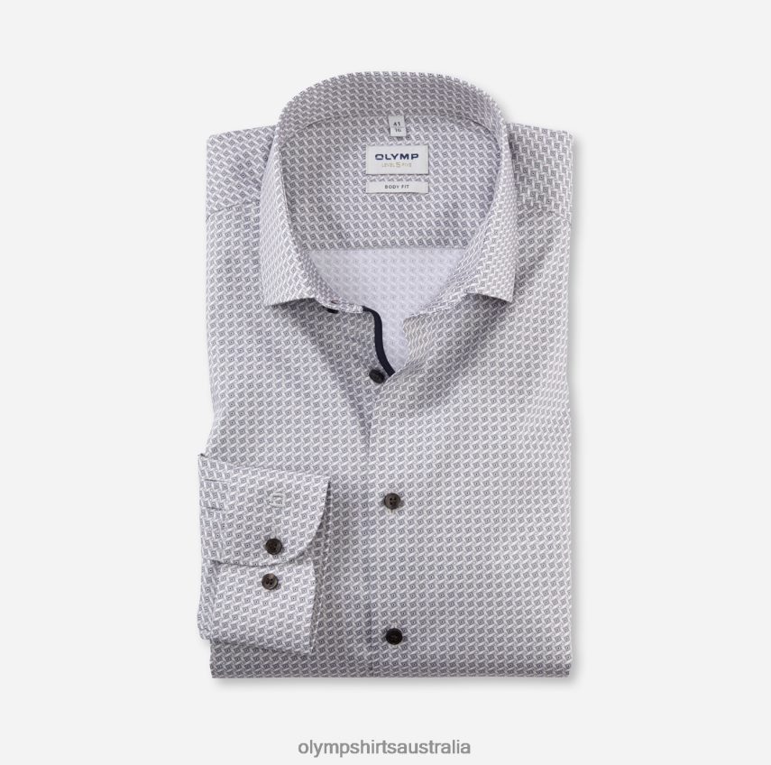 Clothing AU OLYMP Level Five Body Fit, Business Shirt, Modern Kent, Taupe T8882J515