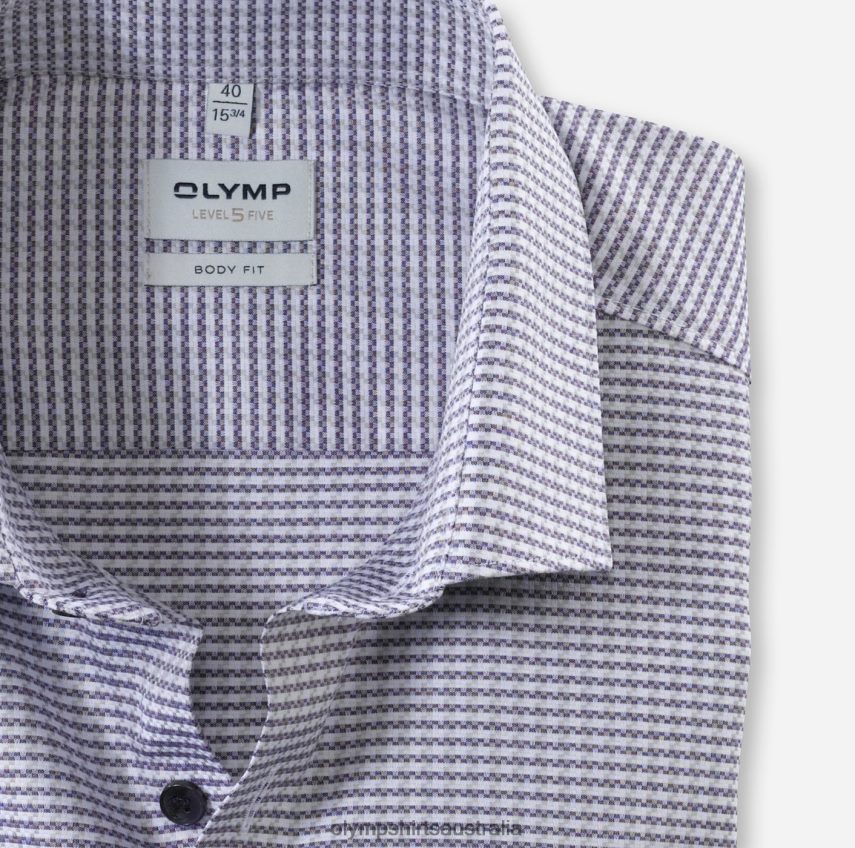Clothing AU OLYMP Level Five Body Fit, Business Shirt, Modern Kent, Viola T8882J798