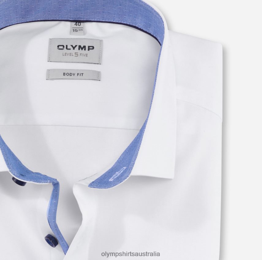 Clothing AU OLYMP Level Five Body Fit, Business Shirt, Modern Kent, White T8882J407