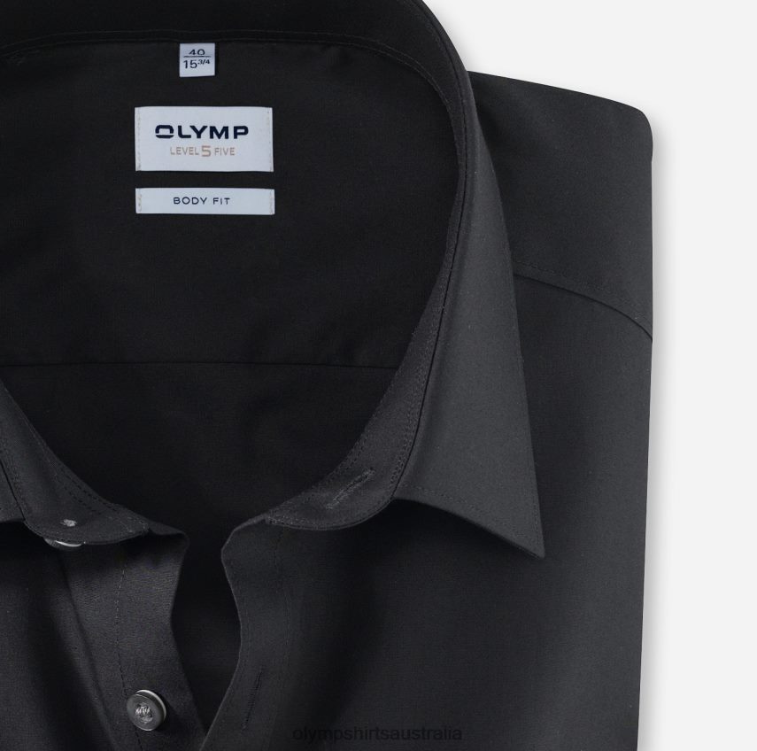 Clothing AU OLYMP Level Five Body Fit, Business Shirt, New York Kent, Black T8882J843