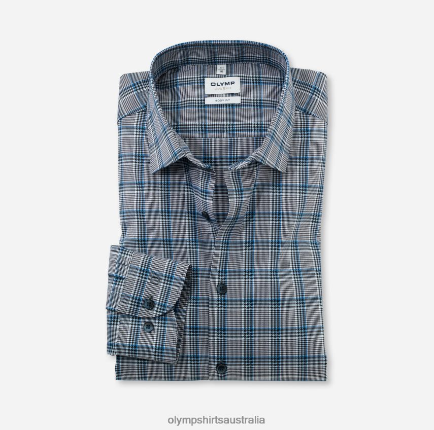 Clothing AU OLYMP Level Five Body Fit, Business Shirt, New York Kent, Bleu T8882J411