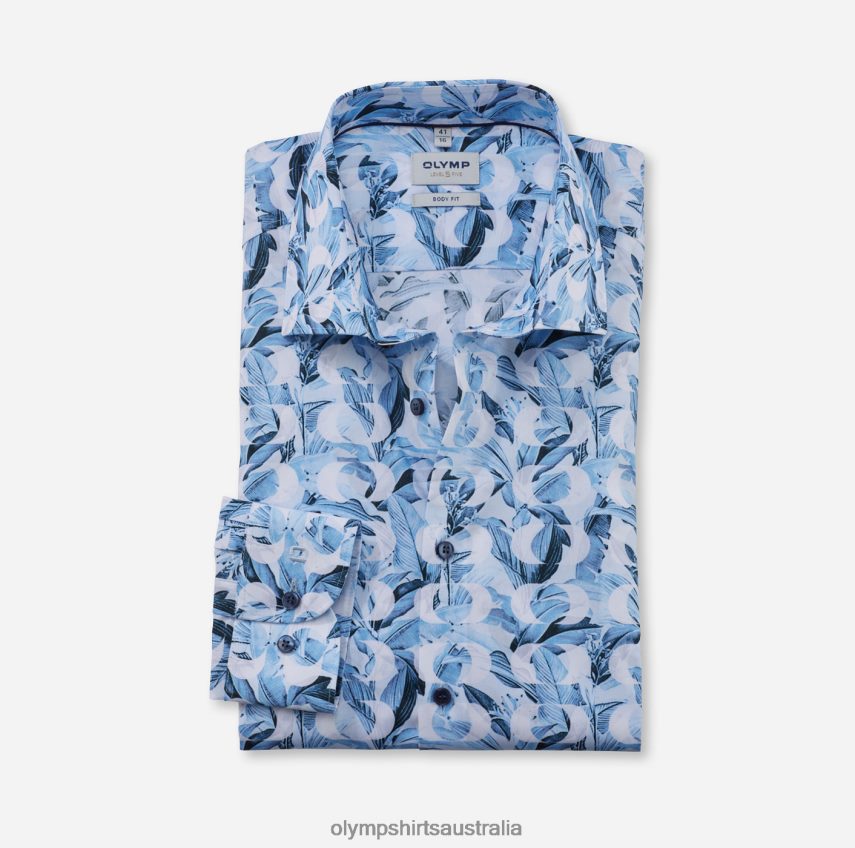 Clothing AU OLYMP Level Five Body Fit, Business Shirt, New York Kent, Bleu T8882J728