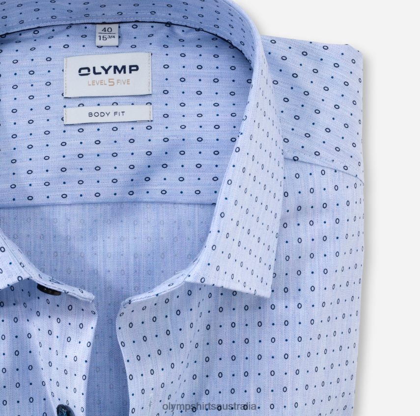 Clothing AU OLYMP Level Five Body Fit, Business Shirt, New York Kent, Bleu T8882J730