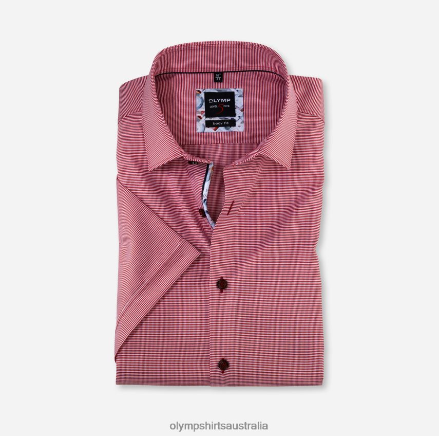 Clothing AU OLYMP Level Five Body Fit, Business Shirt, New York Kent, Brick Red T8882J827
