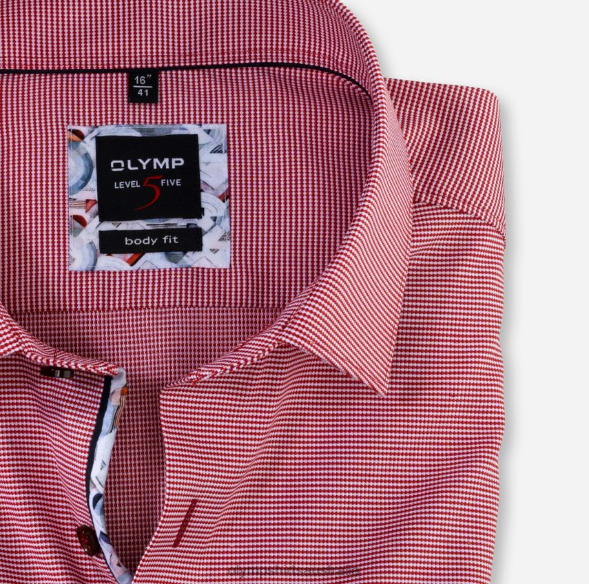 Clothing AU OLYMP Level Five Body Fit, Business Shirt, New York Kent, Brick Red T8882J827