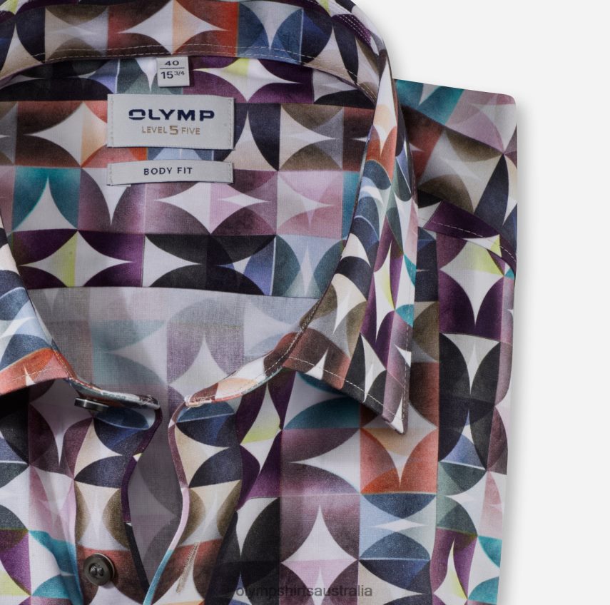 Clothing AU OLYMP Level Five Body Fit, Business Shirt, New York Kent, Fuchsia T8882J709