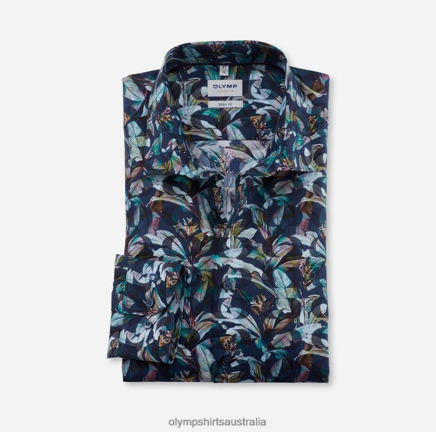 Clothing AU OLYMP Level Five Body Fit, Business Shirt, New York Kent, Marine T8882J374