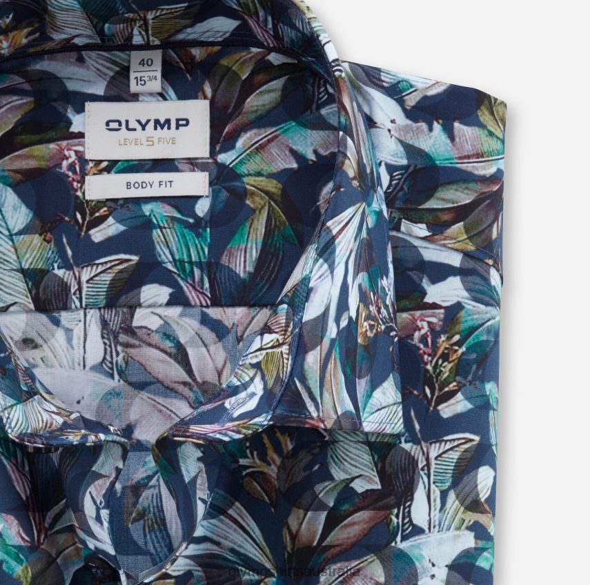 Clothing AU OLYMP Level Five Body Fit, Business Shirt, New York Kent, Marine T8882J639