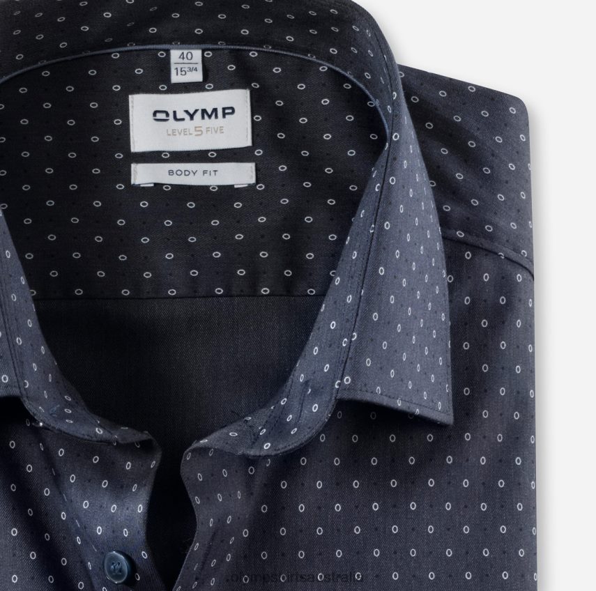 Clothing AU OLYMP Level Five Body Fit, Business Shirt, New York Kent, Marine T8882J796