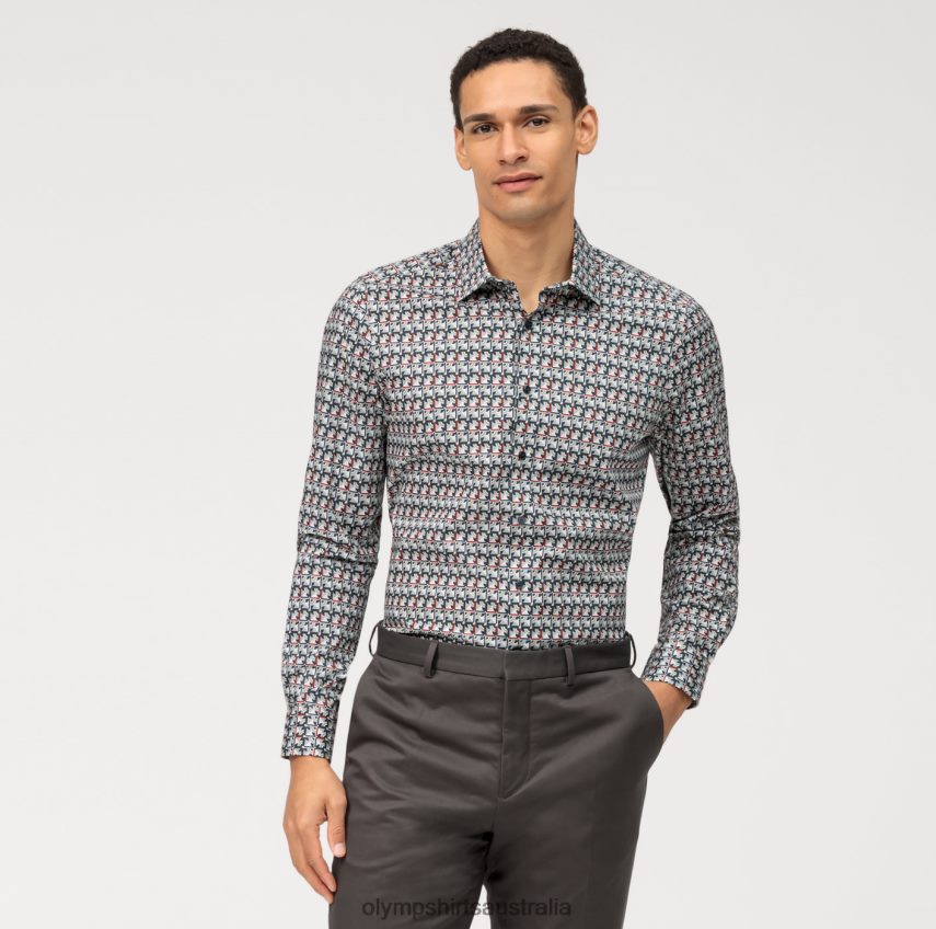 Clothing AU OLYMP Level Five Body Fit, Business Shirt, New York Kent, Olive T8882J583