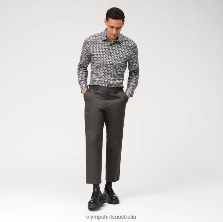 Clothing AU OLYMP Level Five Body Fit, Business Shirt, New York Kent, Olive T8882J583