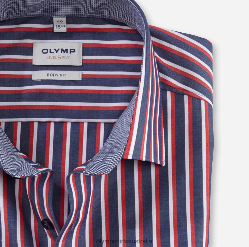 Clothing AU OLYMP Level Five Body Fit, Business Shirt, New York Kent, Red T8882J661