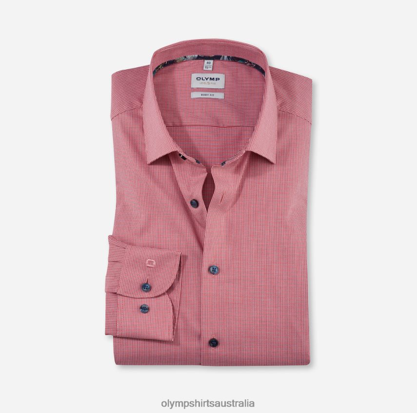Clothing AU OLYMP Level Five Body Fit, Business Shirt, New York Kent, Red T8882J715