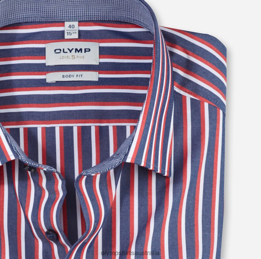 Clothing AU OLYMP Level Five Body Fit, Business Shirt, New York Kent, Red T8882J787