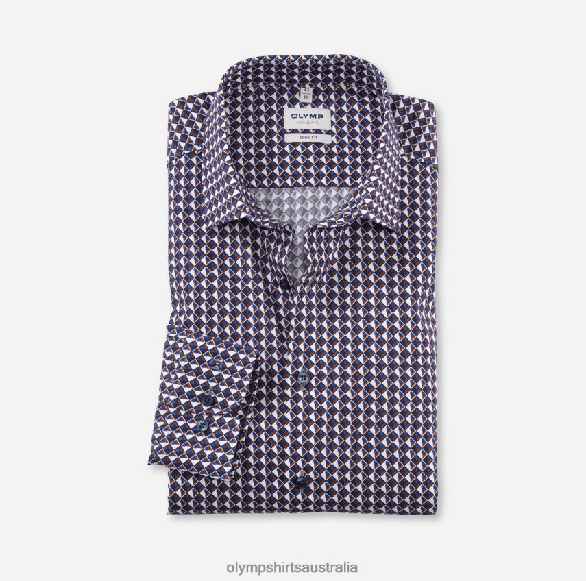 Clothing AU OLYMP Level Five Body Fit, Business Shirt, New York Kent, Reddish Brown T8882J535