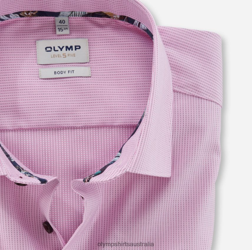 Clothing AU OLYMP Level Five Body Fit, Business Shirt, New York Kent, Rose T8882J370