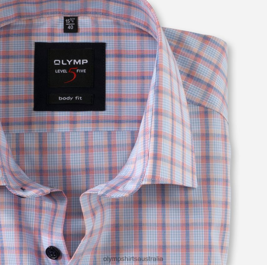 Clothing AU OLYMP Level Five Body Fit, Business Shirt, New York Kent, Salmon T8882J812