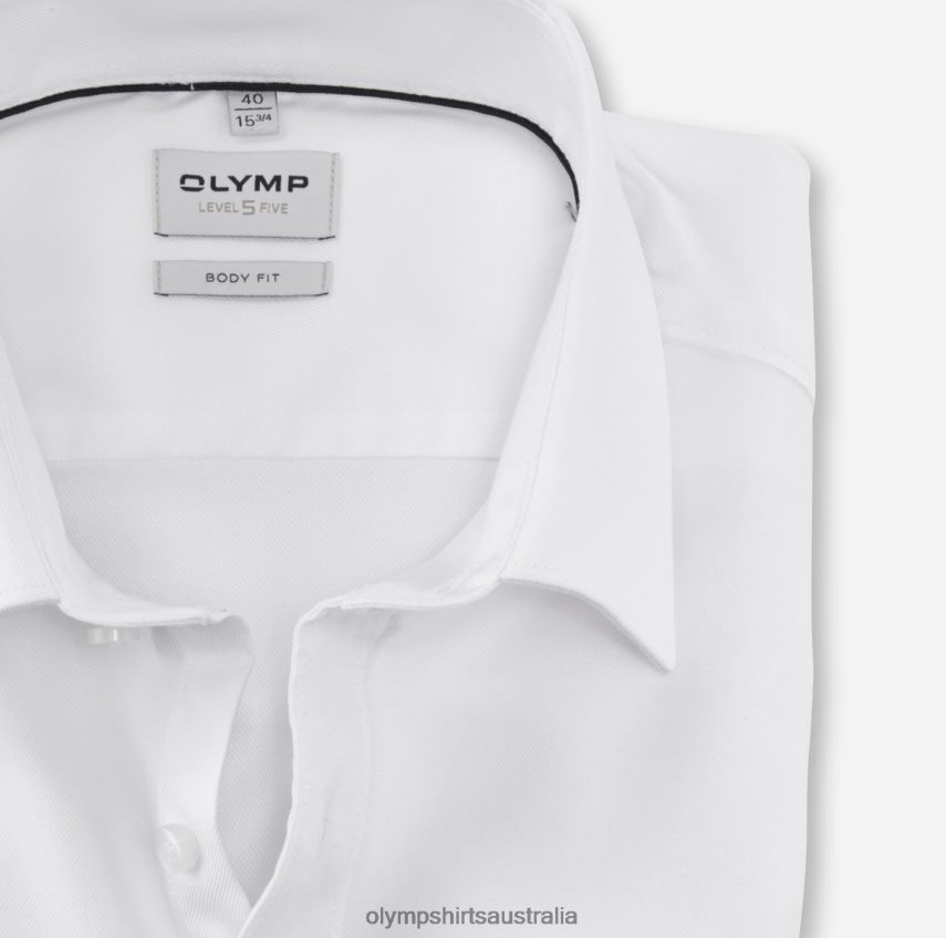 Clothing AU OLYMP Level Five Body Fit, Business Shirt, New York Kent, White T8882J543