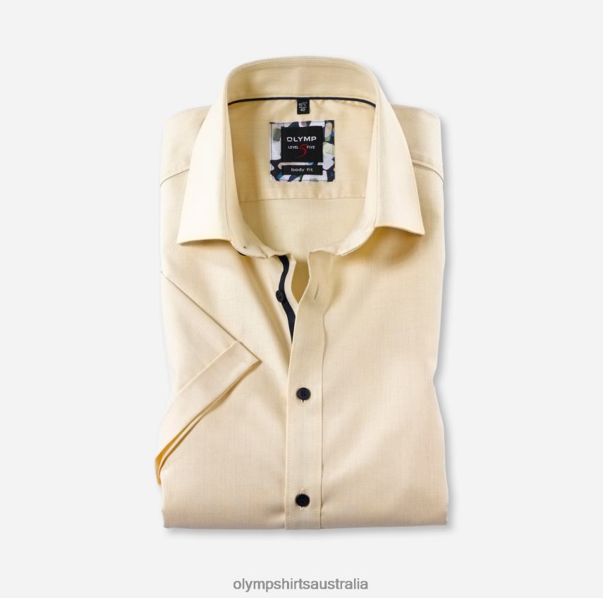 Clothing AU OLYMP Level Five Body Fit, Business Shirt, New York Kent, Yellow T8882J826