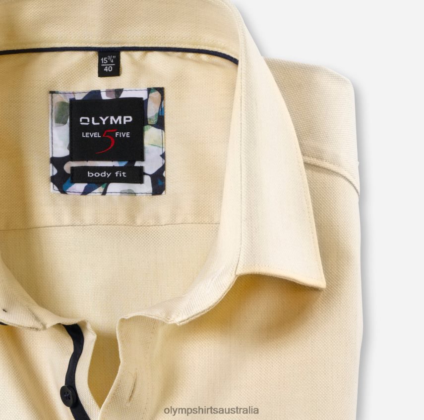 Clothing AU OLYMP Level Five Body Fit, Business Shirt, New York Kent, Yellow T8882J826