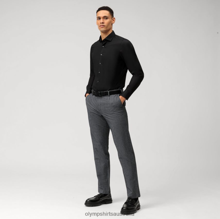 Clothing AU OLYMP Level Five Body Fit, Business Shirt, Royal Kent, Black T8882J795