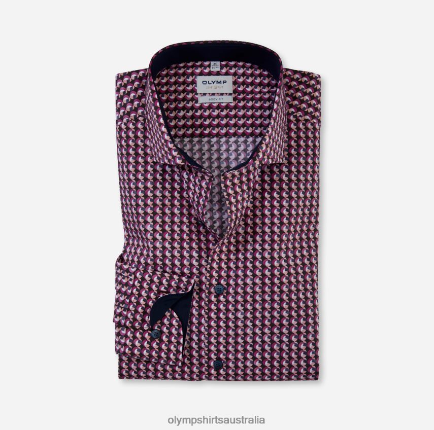 Clothing AU OLYMP Level Five Body Fit, Business Shirt, Royal Kent, Fuchsia T8882J387