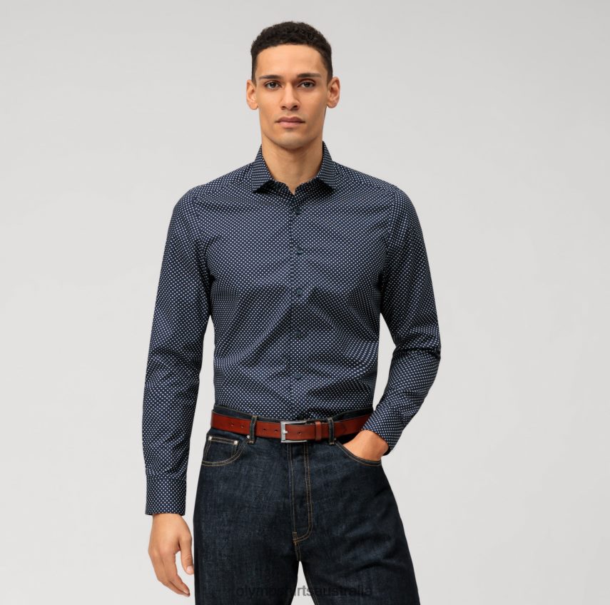 Clothing AU OLYMP Level Five Body Fit, Business Shirt, Royal Kent, Marine T8882J636