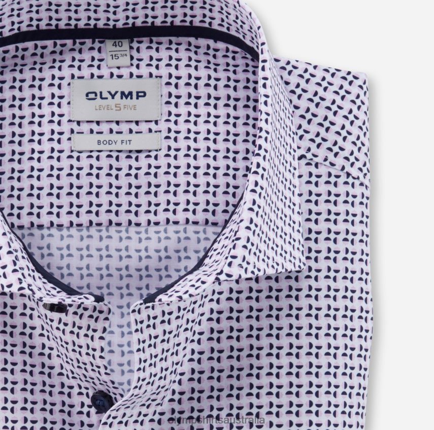 Clothing AU OLYMP Level Five Body Fit, Business Shirt, Royal Kent, Rose T8882J516